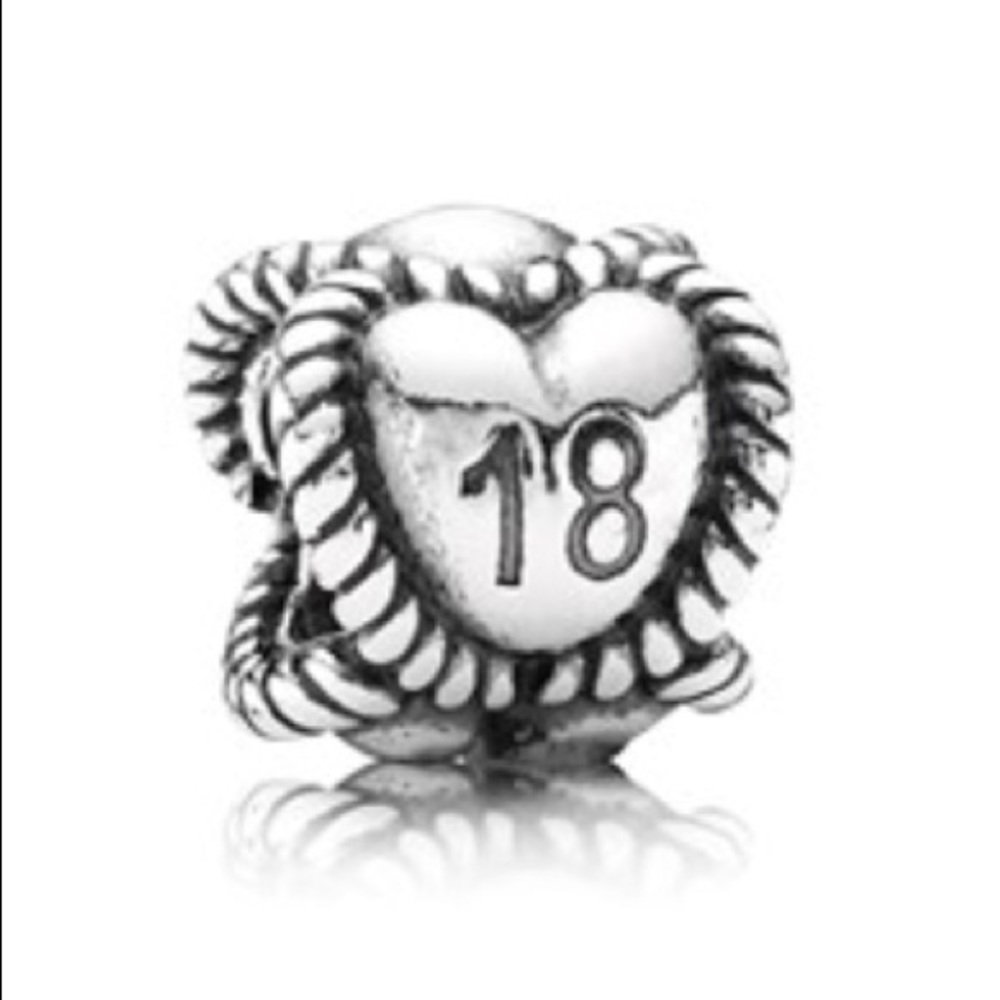 AUTHENTIC Pandora 18 birthday heart charm